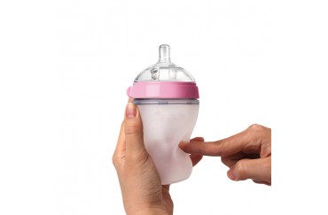 2021 New Liquid Silicone Wide-Mouth Newborn Baby Bottle