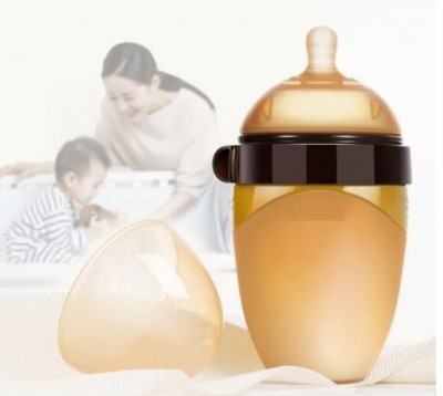 Soft Imitation Breastfeeding Silicone Wide-mouth Baby Bottle