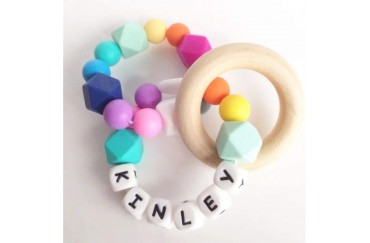 Soft Silicone Baby Teether,Silicone Bead Teether,Silicone Teething Necklace
