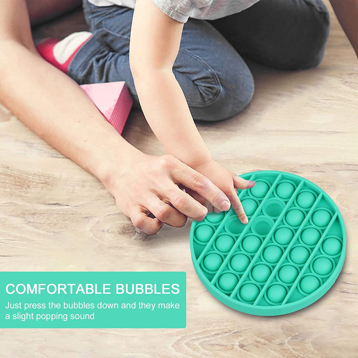 thumbnail image 2 of Push Pop Bubble Fidget Sensory Toy – Silicone Rainbow Stress Relief (USA Seller, Ages 3+) 2 of 5